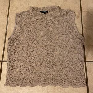 Sleeveless mock neck crop top